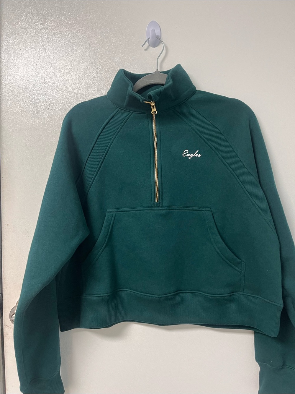Philadelphia Eagles Football Half Zip Sweatshirt cropped Sporty girly FanGear